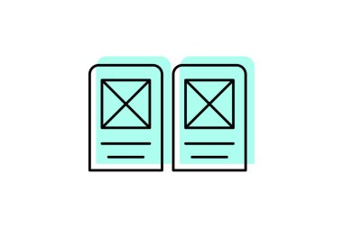 Kart simgesi, kartlar, ui, ux, kullanıcı arayüzü renk inceliği simgesi, düzenlenebilir vektör simgesi, piksel mükemmel, illüstratör ai dosyası