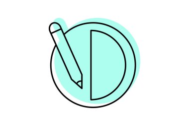 Görsel Tasarım simgesi, tasarım, grafik, ui, ux renk gölge ince çizgi simgesi, düzenlenebilir vektör simgesi, piksel mükemmel, illüstratör ai dosyası