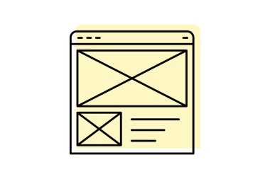 Tel çerçeve simgesi, tasarım, düzen, taslak, taslak, plan rengi gölge ince simgesi, düzenlenebilir vektör simgesi, piksel mükemmel, illüstratör ai dosyası