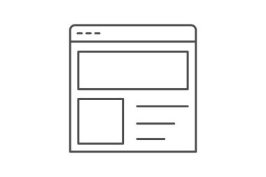 İniş Sayfası simgesi, sayfa, reklam, çevrimiçi, dijital ince çizgi simgesi, düzenlenebilir vektör simgesi, piksel mükemmel, illüstratör ai dosyası