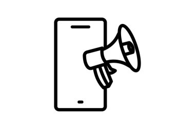 Mobil Ad simgesi, reklam, çevrimiçi, dijital satır simgesi, düzenlenebilir vektör simgesi, piksel mükemmel, illüstratör ai dosyası