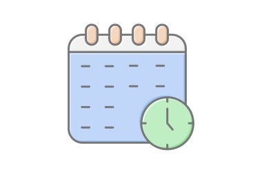 Ad zamanlama simgesi, zamanlama, reklam, çevrimiçi, dijital doğrusal renk simgesi, düzenlenebilir vektör simgesi, piksel mükemmel, illüstratör ai dosyası