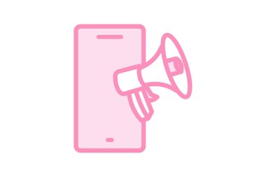 Mobil Ad simgesi, reklam, çevrimiçi, dijital duoton satır simgesi, düzenlenebilir vektör simgesi, piksel mükemmel, illüstratör ai dosyası