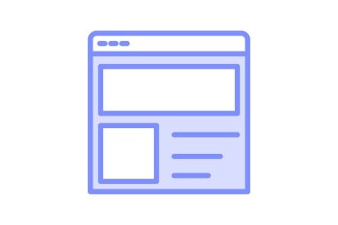 İniş Sayfası simgesi, sayfa, reklam, çevrimiçi, dijital duoton satır simgesi, düzenlenebilir vektör simgesi, piksel mükemmel, illüstratör ai dosyası