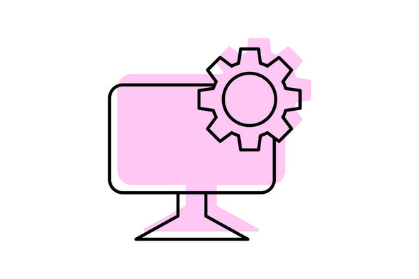 IDE icon, integrated, development, environment, software color shadow thinline icon, editable vector icon, pixel perfect, illustrator ai file