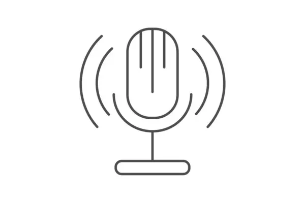 Ikona Podcastów Podcasty Audio Show Talk Thinline Ikona Edytowalny Wektor Ilustracje Stockowe bez tantiem