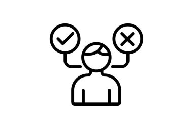 Düşünceli Karar Verici simgesi, karar verici, liderlik, düşünceli, düşünceli satır simgesi, düzenlenebilir vektör simgesi, piksel mükemmel, illüstratör ai dosyası