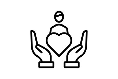 Şefkatli Lider simgesi, lider, şefkatli, empati, liderlik çizgisi simgesi, düzenlenebilir vektör simgesi, piksel mükemmel, illüstratör ai dosyası
