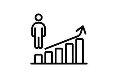 Liderlik Süreci simgesi, ilerleme, liderlik, gelişme, geliştirme, geliştirme çizgisi simgesi, düzenlenebilir vektör simgesi, piksel mükemmel, illüstratör ai dosyası