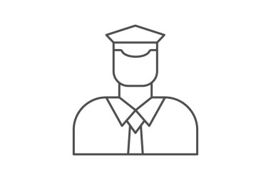 Güvenilir Kaptan simgesi, kaptan, liderlik, güvenilir, rolemodel ince çizgi simgesi, düzenlenebilir vektör simgesi, piksel mükemmel, illüstratör ai dosyası