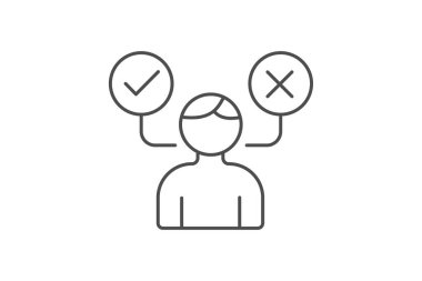 Düşünceli Karar Verici simgesi, karar verici, liderlik, düşünceli, düşünceli, ince çizgi simgesi, düzenlenebilir vektör simgesi, piksel mükemmel, illüstratör ai dosyası