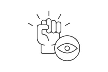 Vizyon ikonu, vizyon sahibi, güçlendirici, liderlik, ilham verici ince simge, düzenlenebilir vektör simgesi, piksel mükemmel, illüstratör ai dosyası