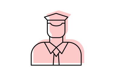 Güvenilir Kaptan simgesi, kaptan, liderlik, güvenilir, rolemodel renk gölge ince simgesi, düzenlenebilir vektör simgesi, piksel mükemmel, illüstratör ai dosyası