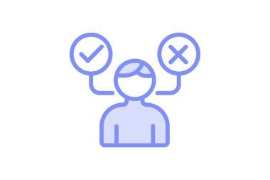 Düşünceli Karar Verici simgesi, karar verici, lider, düşünceli, düşünceli duotone satır simgesi, düzenlenebilir vektör simgesi, piksel mükemmel, illüstratör ai dosyası