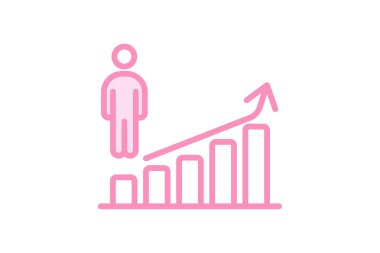 Liderlik Süreci simgesi, ilerleme, liderlik, gelişme, geliştirme, duoton satır simgesi, düzenlenebilir vektör simgesi, piksel mükemmel, illüstratör ai dosyası