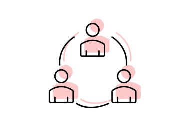 Takım İşbirliği simgesi, işbirliği, takım, ortaklık, birlik rengi gölge inceltme simgesi, düzenlenebilir vektör simgesi, piksel mükemmel, illüstratör ai dosyası