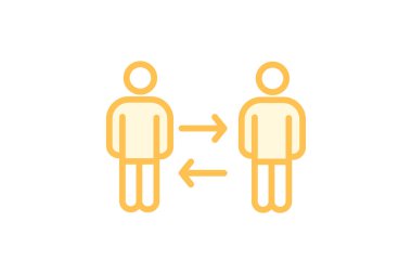 Karşılıklı İşbirliği simgesi, işbirliği, karşılıklı, ortaklık, işbirliği duotone çizgi simgesi, düzenlenebilir vektör simgesi, piksel mükemmel, illüstratör ai dosyası