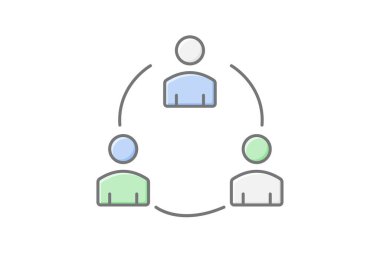 Takım İşbirliği simgesi, işbirliği, takım, ortaklık, birlik doğrusal renk simgesi, düzenlenebilir vektör simgesi, piksel mükemmel, illüstratör ai dosyası