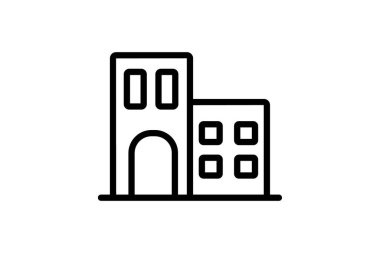 Konut ikonu, bina, ev, ev, mimari, düzenlenebilir vektör, piksel mükemmel, illüstratör ai dosyası