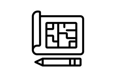 Bina Planlama simgesi, oluşturma, mimari, tasarım, geliştirme, düzenlenebilir vektör, piksel mükemmel, illüstratör ai dosyası