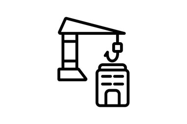 İnşa Sitesi simgesi, bina, inşaat, mimari, tasarım, düzenlenebilir vektör, piksel mükemmel, illüstratör ai dosyası