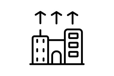 Bina yükseltme simgesi, oluşturma, yenileme, mimari, tasarım, düzenlenebilir vektör, piksel mükemmel, illüstratör ai dosyası