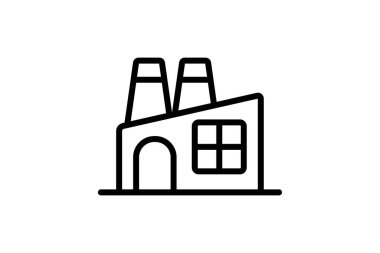 Fabrika simgesi, yapı, sanayi, mimari, tasarım, düzenlenebilir vektör, piksel mükemmel, illüstratör ai dosyası