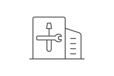 Bina yenileme simgesi, enerji, panel, güç, yenilenebilir, düzenlenebilir vektör, piksel mükemmel, illüstratör ai dosyası