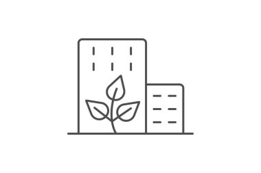 Sürdürülebilir bina simgesi, enerji, endüstri, güç, yenilenebilir, düzenlenebilir vektör, piksel mükemmel, illüstratör ai dosyası