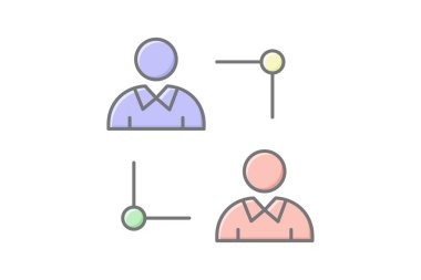 Partner Bağlantı simgesi, bağlantı, ortak, işbirliği, takım çalışması doğrusal renk simgesi, düzenlenebilir vektör simgesi, piksel mükemmel, illüstratör ai dosyası