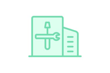 Bina yenileme simgesi, enerji, panel, güç, yenilenebilir, düzenlenebilir vektör, piksel mükemmel, illüstratör ai dosyası