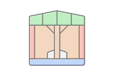 Çerçeve simgesi oluşturuluyor, enerji, ev, güç, yenilenebilir, düzenlenebilir vektör, piksel mükemmel, illüstratör ai dosyası