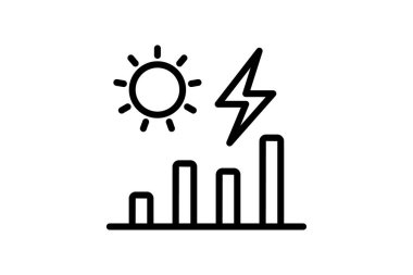 Güneş Enerjisi Üretim simgesi, enerji, üretim, güç, yenilenebilir, düzenlenebilir vektör, piksel mükemmel, illüstratör ai dosyası