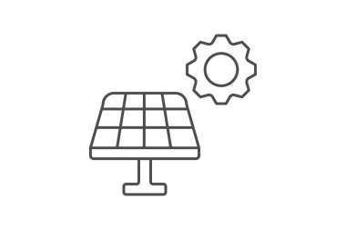 Güneş Enerjisi Teknolojisi simgesi, enerji, teknoloji, güç, yenilenebilir, düzenlenebilir vektör, piksel mükemmel, illüstratör ai dosyası