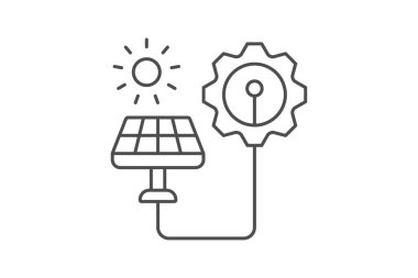Güneş Enerjisi Geliştirme simgesi, enerji, geliştirme, güç, yenilenebilir, düzenlenebilir vektör, piksel mükemmel, illüstratör ai dosyası