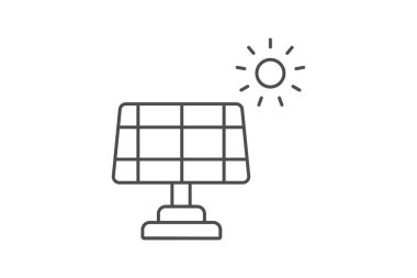 Güneş Enerjisi Paneli simgesi, enerji, panel, güç, yenilenebilir, düzenlenebilir vektör, piksel mükemmel, çizer ai dosyası