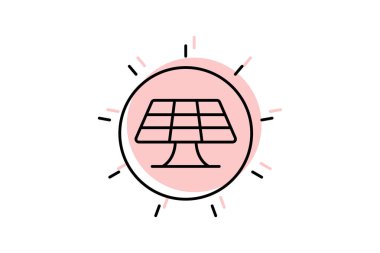 Güneş Enerjisi Logosu simgesi, enerji, logo, güç, yenilenebilir, düzenlenebilir vektör, piksel mükemmel, illüstratör ai dosyası