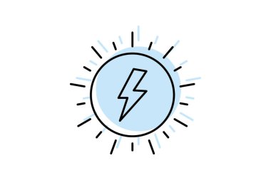 Güneş Enerjisi Sembol simgesi, enerji, sembol, güç, yenilenebilir, düzenlenebilir vektör, piksel mükemmel, illüstratör ai dosyası