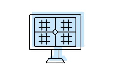 ağ vektörü ince çizgi simgesi