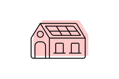 Güneş enerjisi ikon vektör illüstrasyonu