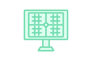 Elektronik sistemin yeşil ekran vektör tasarımlı bilgisayar monitörü