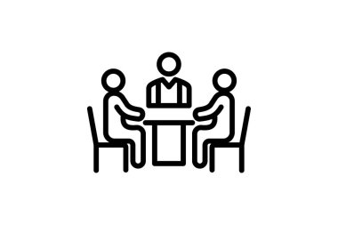 Kurumsal Toplantı simgesi, toplantı, konferans, tartışma, toplanma, düzenlenebilir vektör, piksel mükemmel, illüstratör ai dosyası