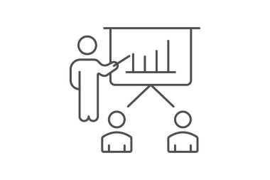 İş Sunum simgesi, sunum, sunum, sunum, toplantı, konferans, düzenlenebilir vektör, piksel mükemmel, illüstratör ai dosyası