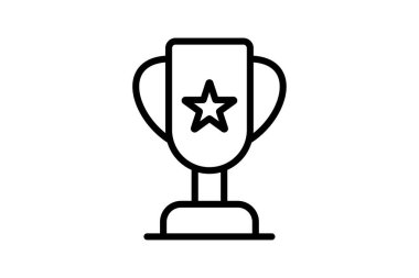 Başarı Ödülü ikonu, kupa, ödül, tanınma, onur, düzenlenebilir vektör, piksel mükemmel, illüstratör ai dosyası