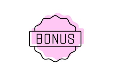 Bonus rozet simgesi, rozet, ödül, tanınma, teşvik, düzenlenebilir vektör, piksel mükemmel, illüstratör ai dosyası