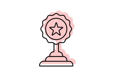 Tanınma Ödülü simgesi, ödül, onur, sembol, başarı, düzenlenebilir vektör, piksel mükemmel, illüstratör ai dosyası