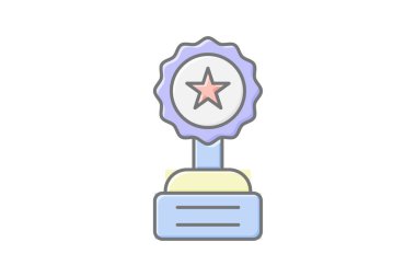 Mükemmellik Ödülü ikonu, ödülü, tanınması, başarısı, onuru, düzenlenebilir vektörü, pikseli mükemmel, illüstratör ai dosyası