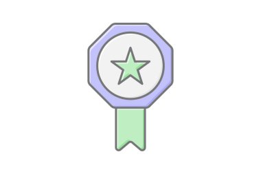 Başarı Rozeti simgesi, rozet, tanınma, ödül, onur, düzenlenebilir vektör, piksel mükemmel, illüstratör ai dosyası