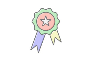 Mükemmellik Rozeti simgesi, rozet, tanınma, ödül, onur, düzenlenebilir vektör, piksel mükemmel, illüstratör ai dosyası