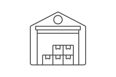 Depo simgesi, depolama, lojistik, dağıtım, envanter, düzenlenebilir vektör, piksel mükemmel, illüstratör ai dosyası